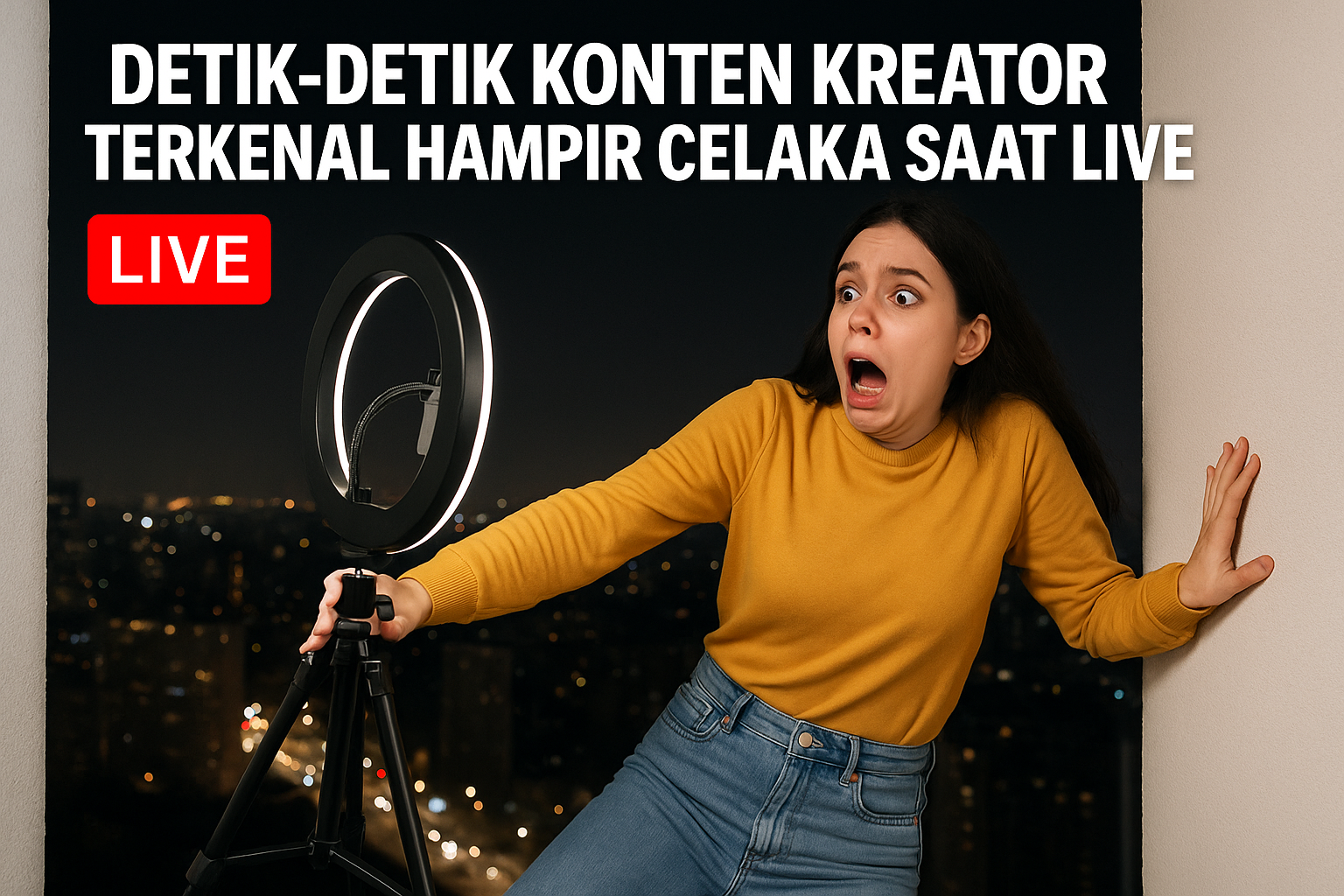 Detik-detik Konten Kreator Terkenal Hampir Celaka Saat Live!