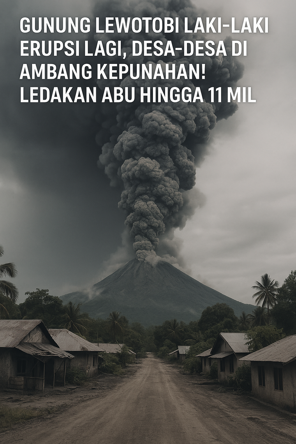 Gunung Lewotobi Laki-Laki Erupsi