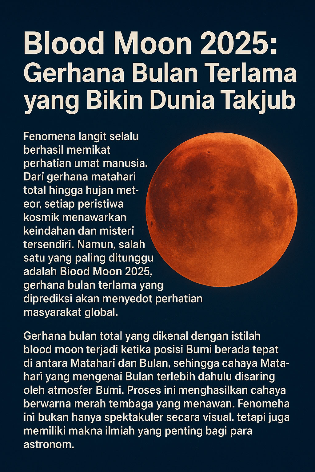 Blood Moon 2025: Gerhana Bulan Terlama yang Bikin Dunia Takjub