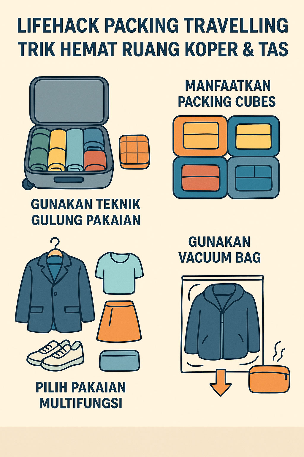 Lifehack Packing Travelling: Trik Hemat Ruang Koper & Tas